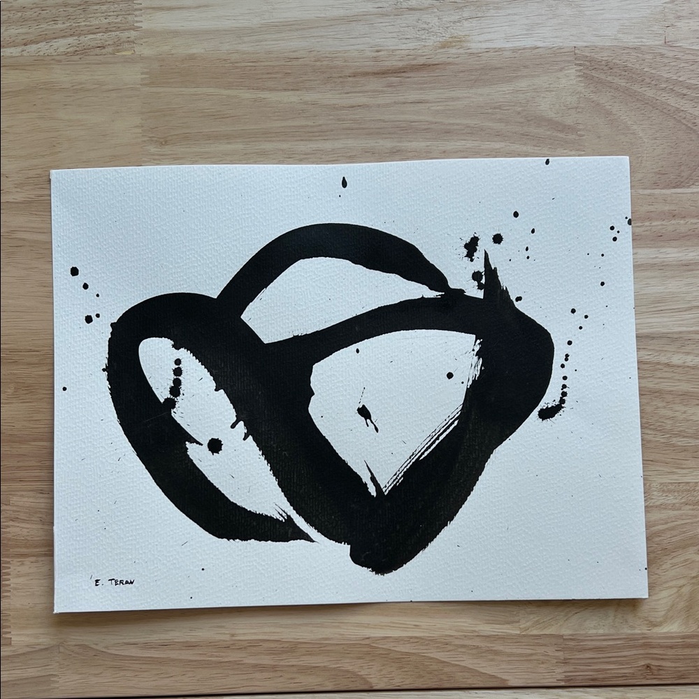 Original Abstract Black Ink Art